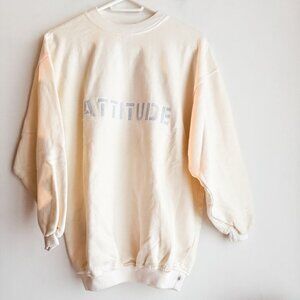Vintage Eaton Attitude White Spell-out Sweatshirt S